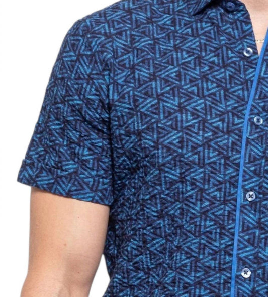 Triangle Seersucker Short Sleeve Shirt