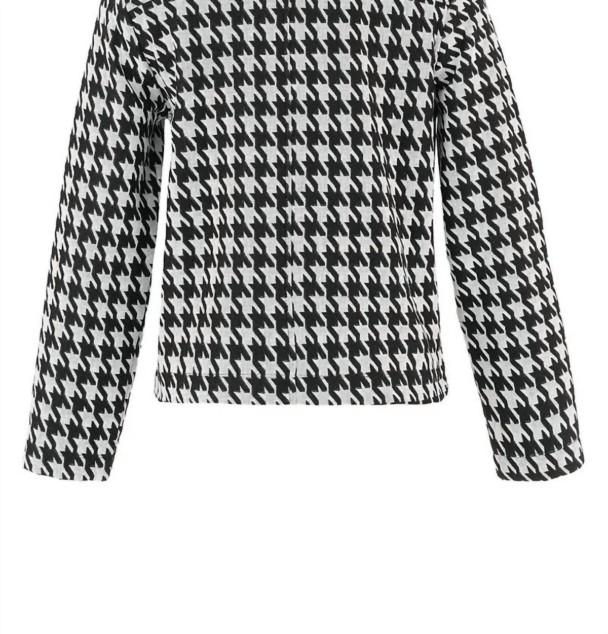 Houndstooth Zip Front Jacket