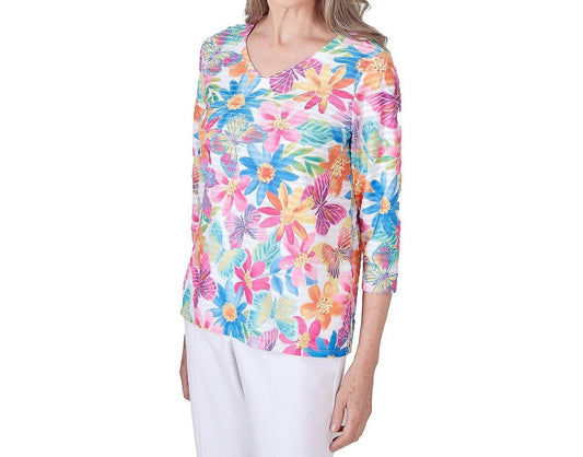 Alfred Dunner - Paradise Island Floral Top - Rack Hunt -