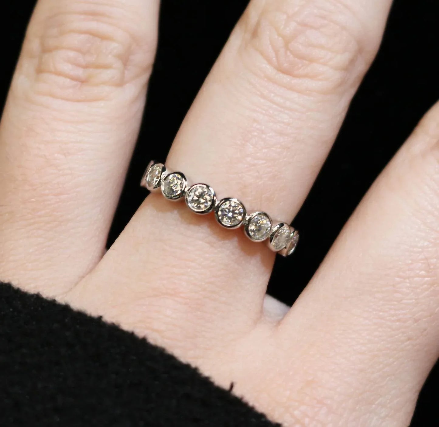 Allyanna Gifts - Women's Sterling Silver Moissanite Eternity Band Ring - Rack Hunt