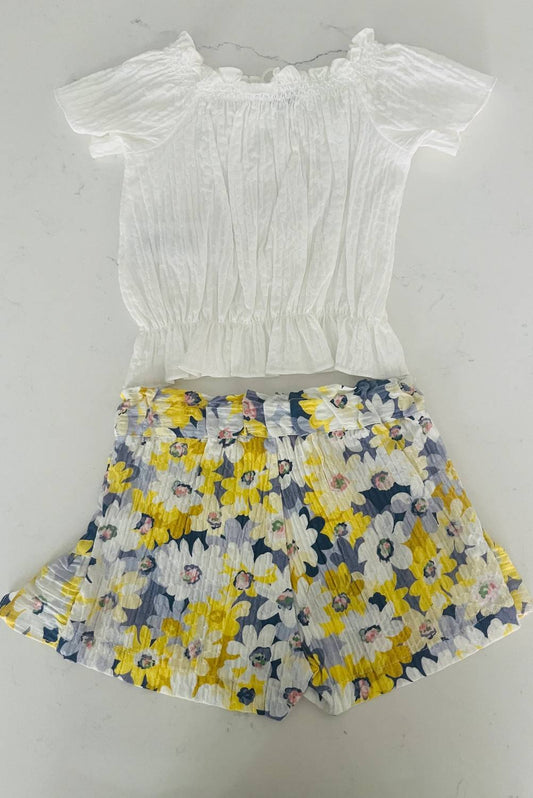 Girl's Short Sleeve Top And Shorts Set