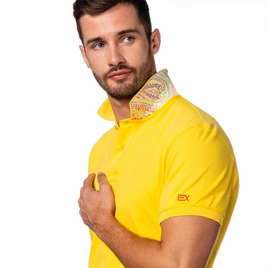 Double Sided Multi Colored Paisley Print Collar Polo