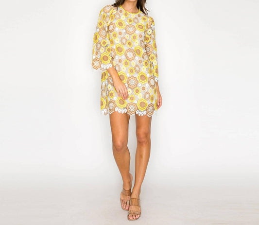 Marigold Vintage Lace Mini Dress