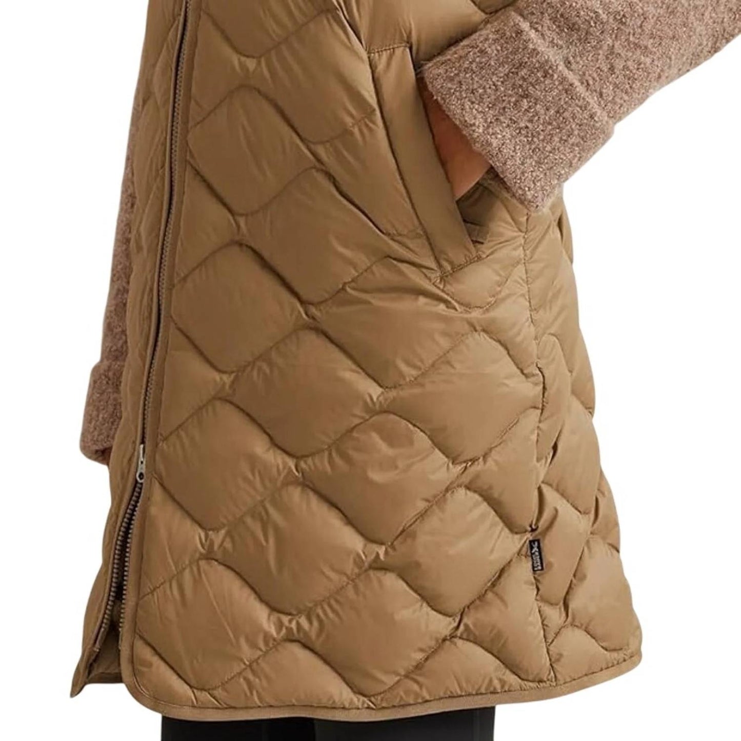 Down Shawl Zip Up Long Puffer Vest