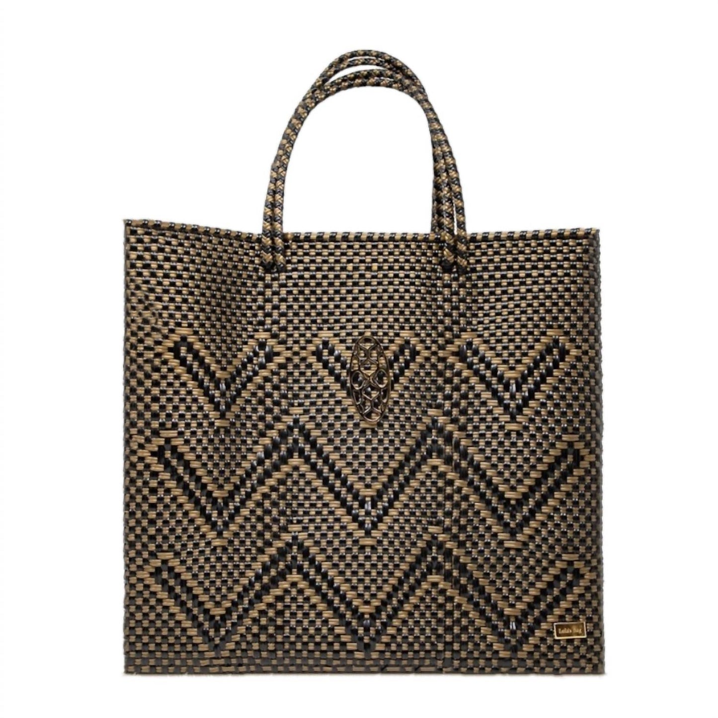 Women's Medium Handmade Chevron Shoulder Strap Tote Bag