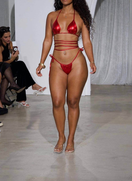 Porshia By Porshia Banks - Fire Metallic Micro Bikini Top - Rack Hunt -