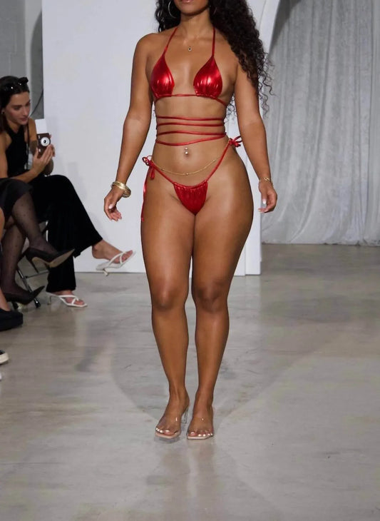 Porshia By Porshia Banks - Fire Metallic Micro Bikini Top - Rack Hunt