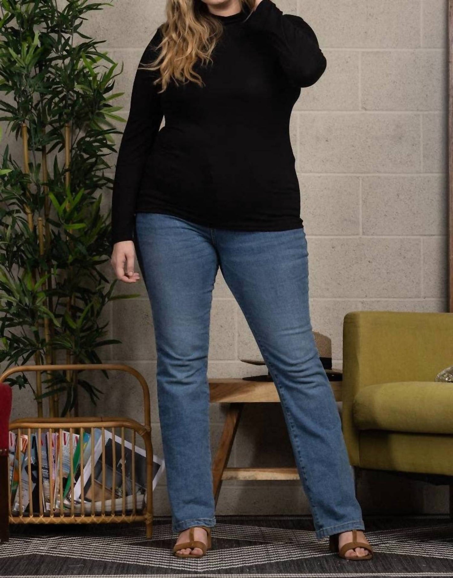 Cowl Neck Long Sleeves Plus Size Top
