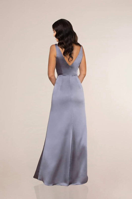 Sleeveless V-neck Maxi Dress With Draped Waist