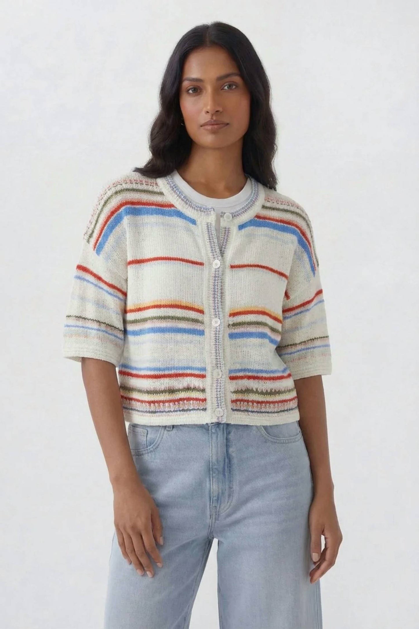 Crochet Multi Stripe Sweater