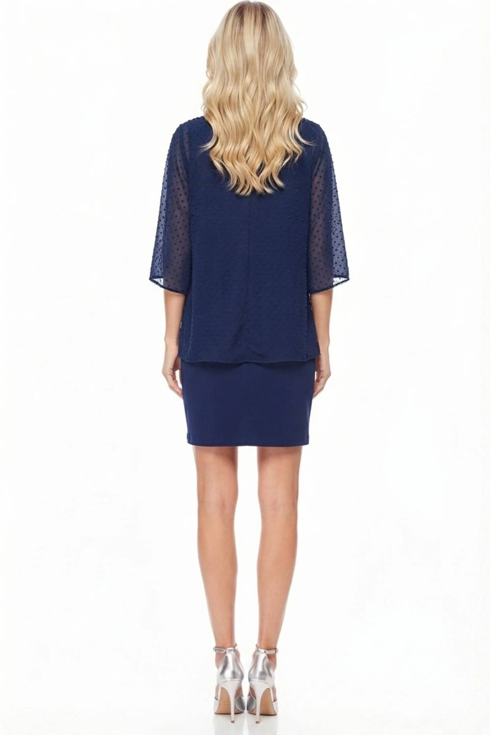 Three-quarter Sleeve Attached Jacket Dress
