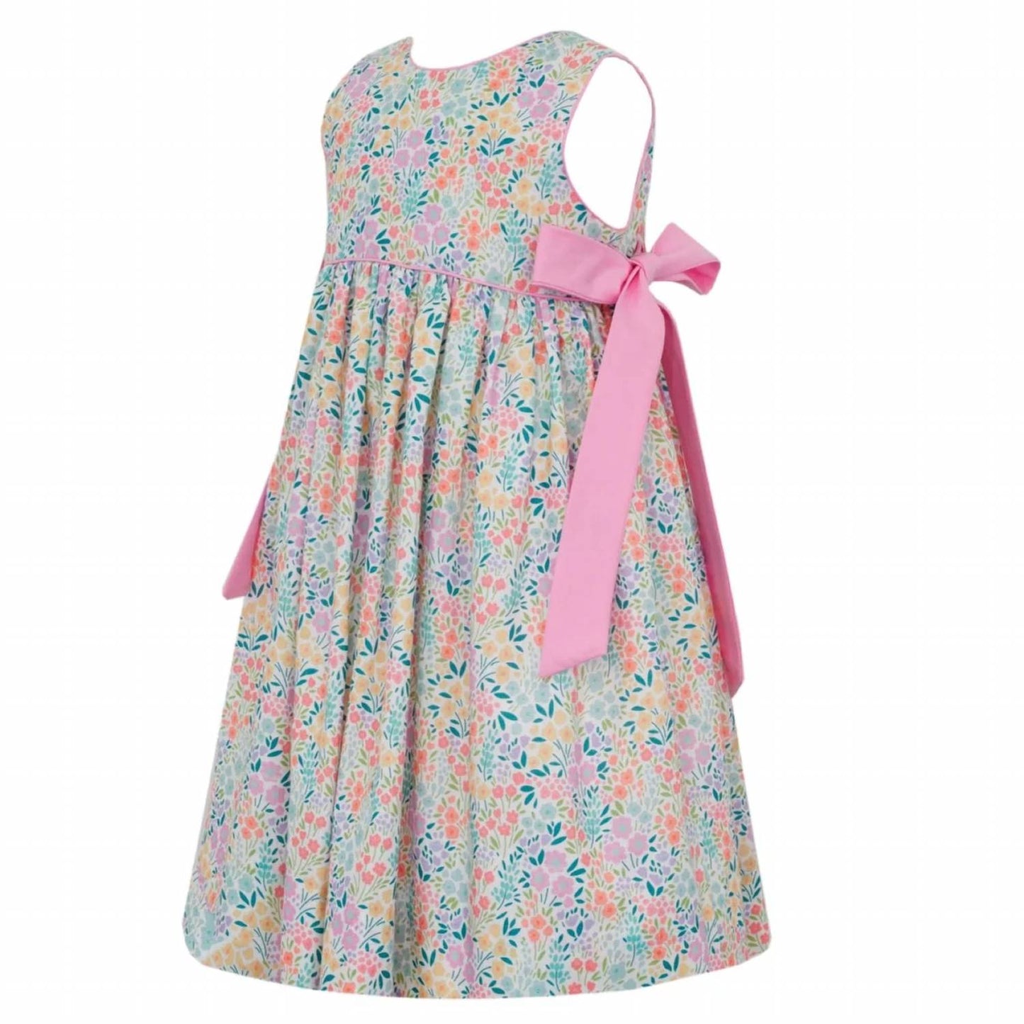 Girls English Garden Sleeveless Dress With Bows