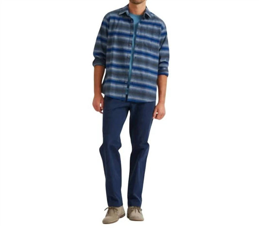 Striped Long Sleeve Flannel Button Up Shirt