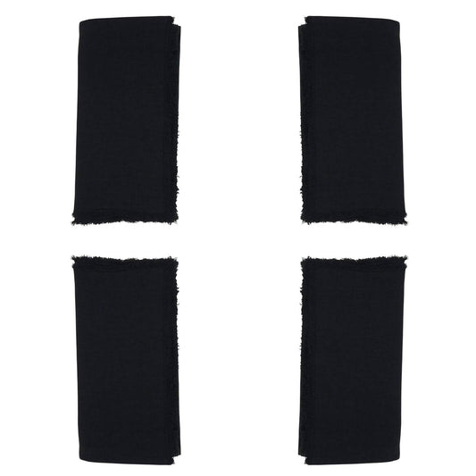 Fringed Design Stone Washed Napkins - Set Of 4