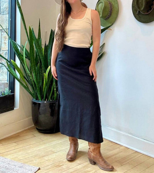 Linen Slit Skirt