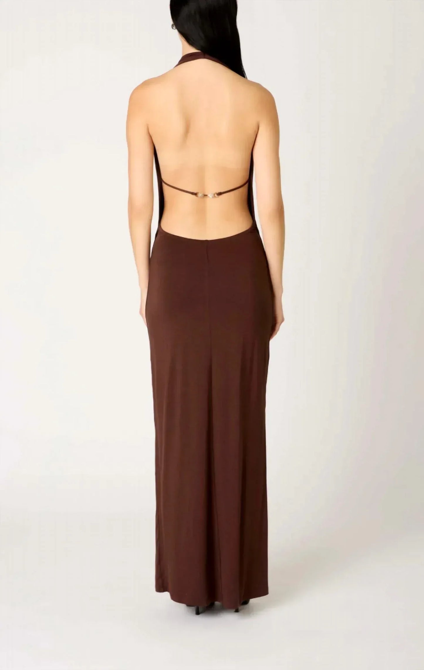 Place Showroom - Halter Cowl Neck Bodycon Maxi Dress - Rack Hunt