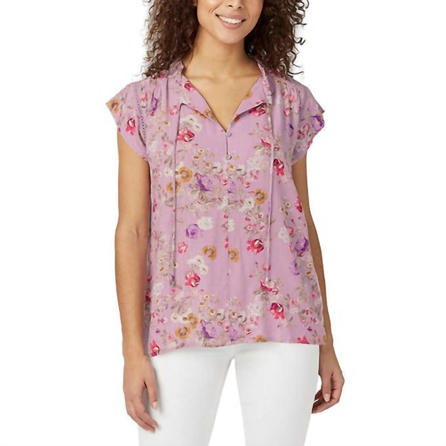 Flutter Sleeve Floral Top