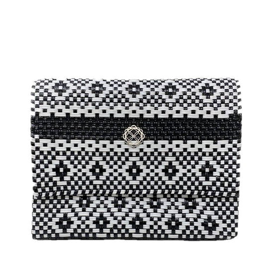 Women's Handmade Aztec Stripe Long Braided Strap Crossbody Bag
