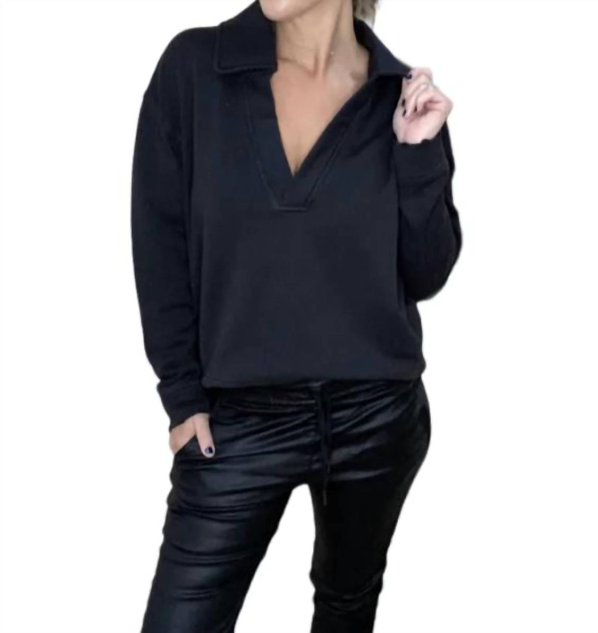 Sutton Pull On Collared Sweatshirt