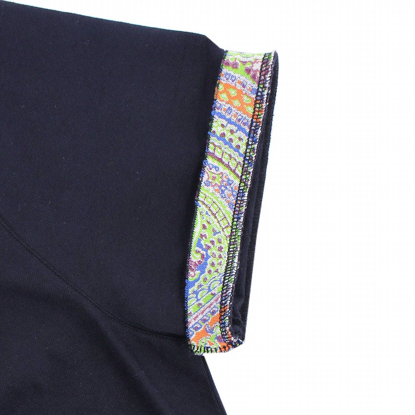 Double Sided Multi Colored Paisley Print Collar Polo