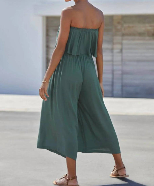 Flowy Strapless Culotte Jumpsuit