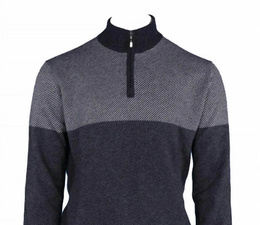 Pashmere - Men's Pure Cashmere Angled Half Zip Sweater - Rack Hunt
