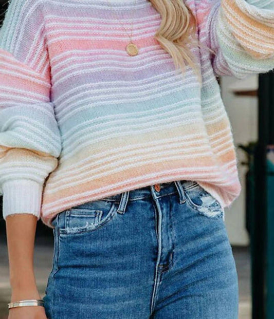 Pastel Pullover Striped Sweater