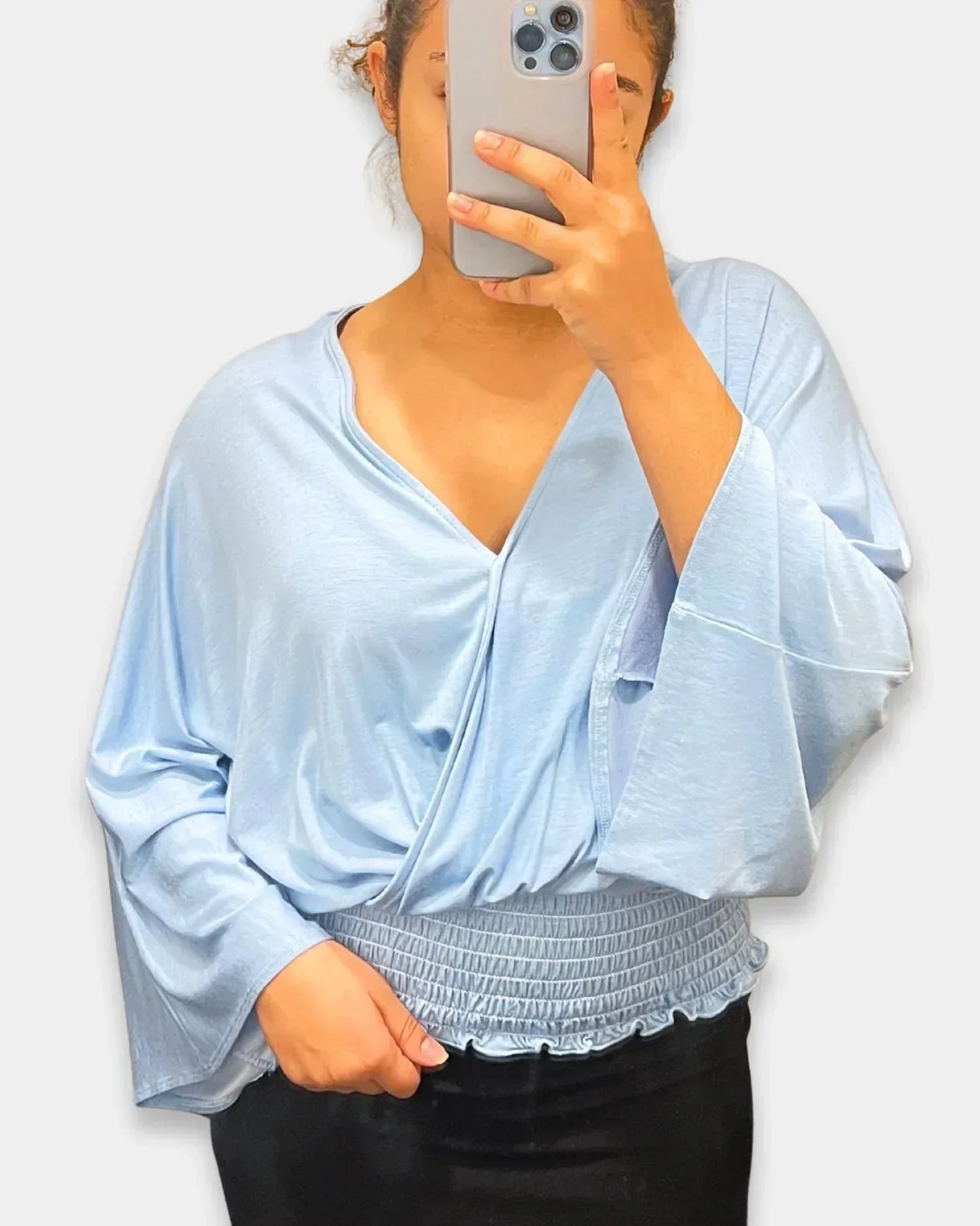 Alyssa Thomas - Smock Bottom V Neck Top - Rack Hunt