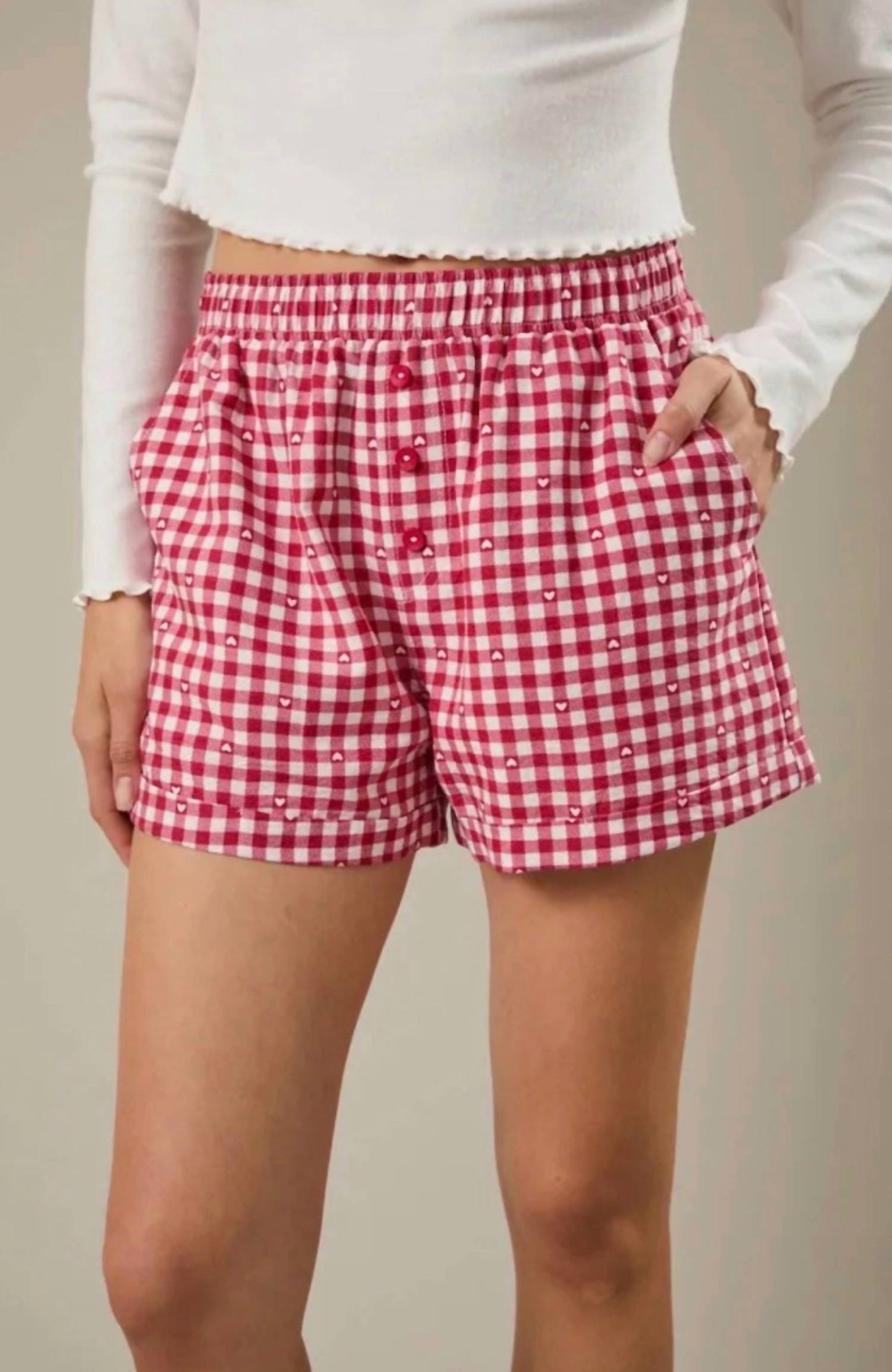 Heart gingham shorts