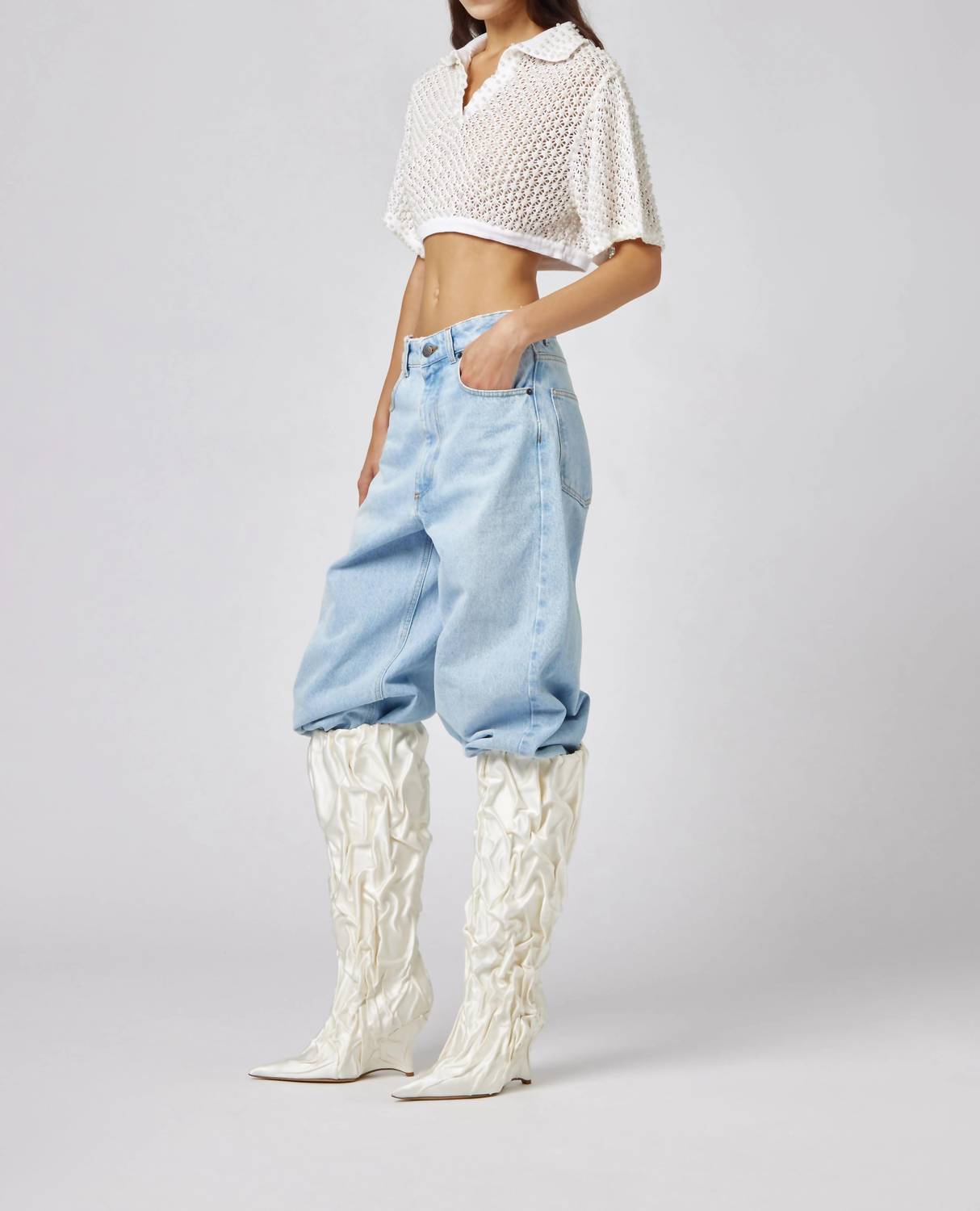 Pearl Crop Knit Top