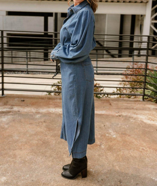 How Very Loved - Tianna Denim Midi Dress - Rack Hunt -
