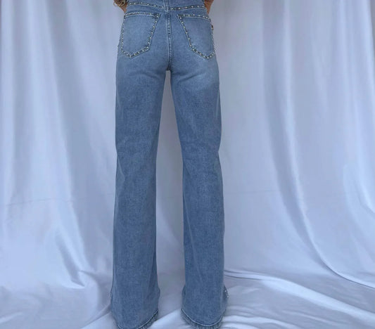 VIBRANT - Stud Me Straight Leg Jeans - Rack Hunt