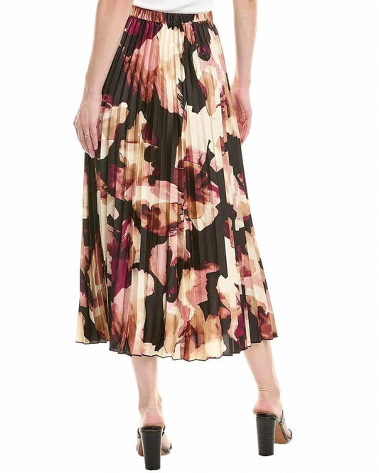 Printed Pleated Pull-on Skirt