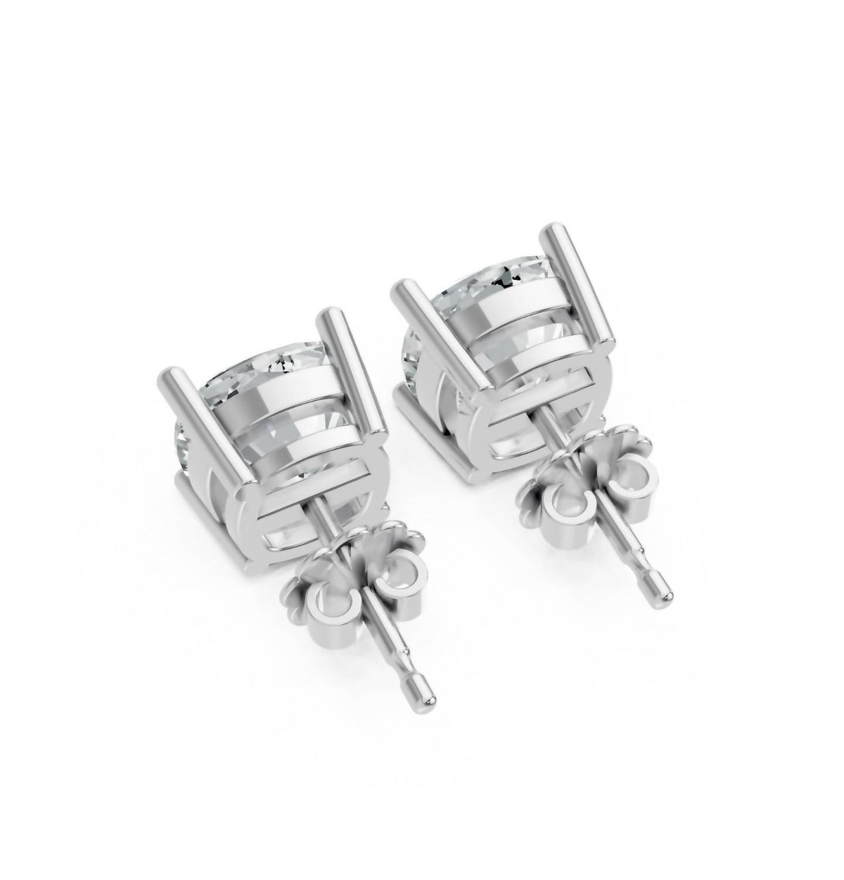 Women's Cushion Shape 4 Prong Push Back Studs