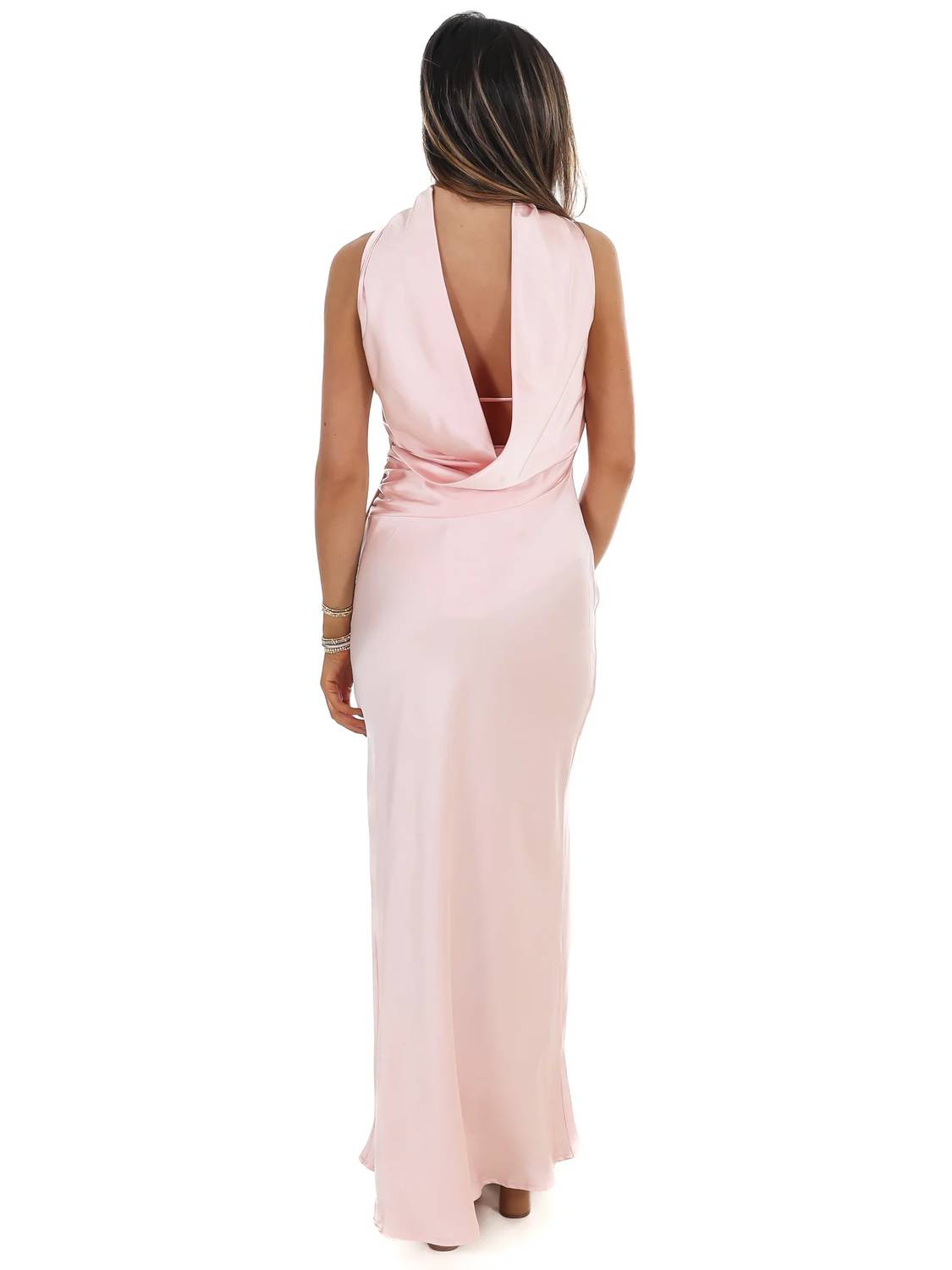 Caught My Eye Halter Satin Maxi Dress
