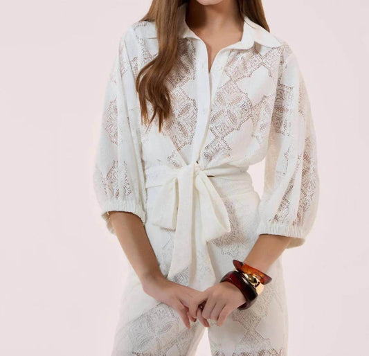 Strass - Lace Blouse And Pants Set - Rack Hunt -