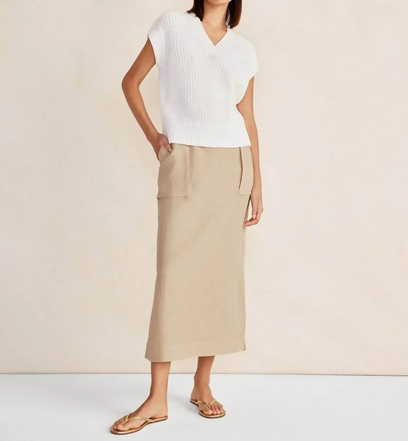 Haven Well Within - Linen Cargo Skirt - Rack Hunt