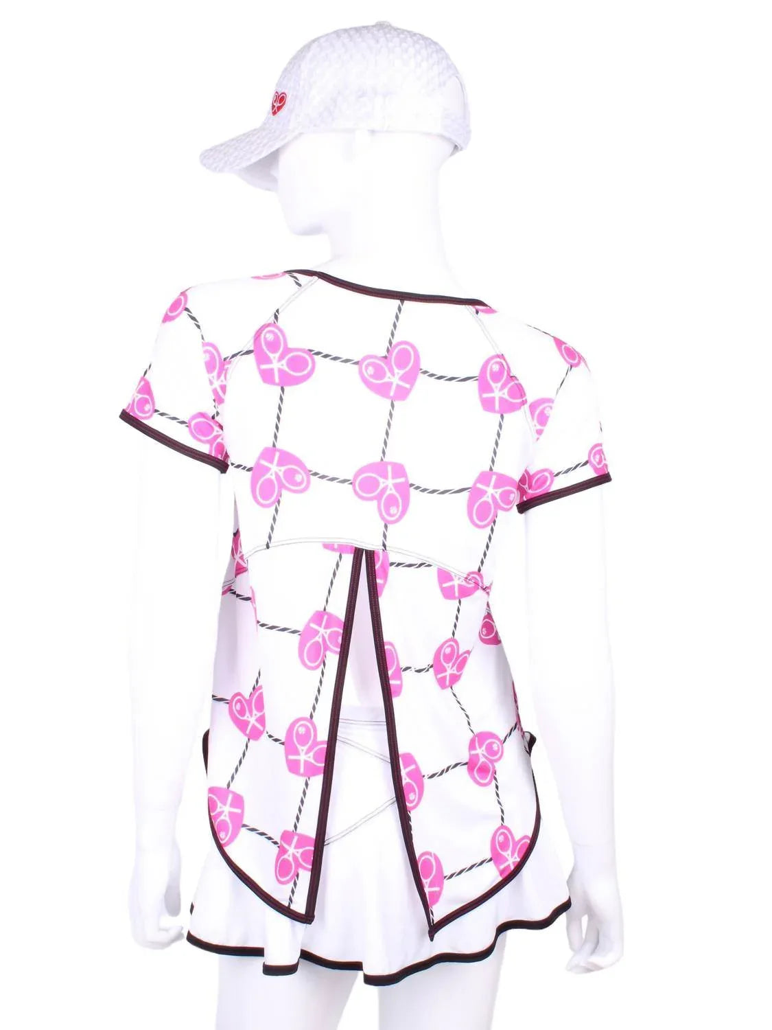 Love Love Tennis - Women's Tie Back Short Sleeve Tennis Tee - Rack Hunt