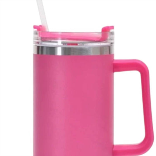 Straw Barbiecore Stainless Steel Tumbler