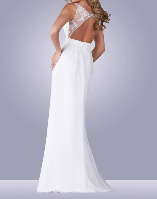 A Line Lace Chiffon Gown