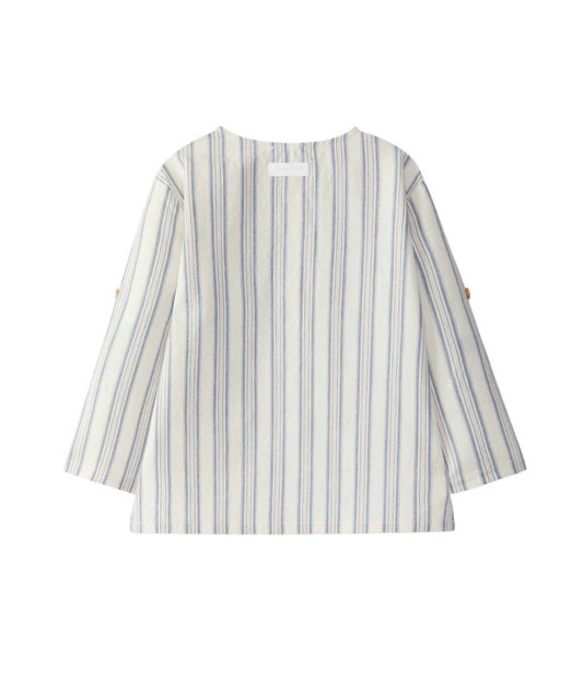 Laranjinha - Boy's Mandarin Collar Striped Shirt - Rack Hunt -