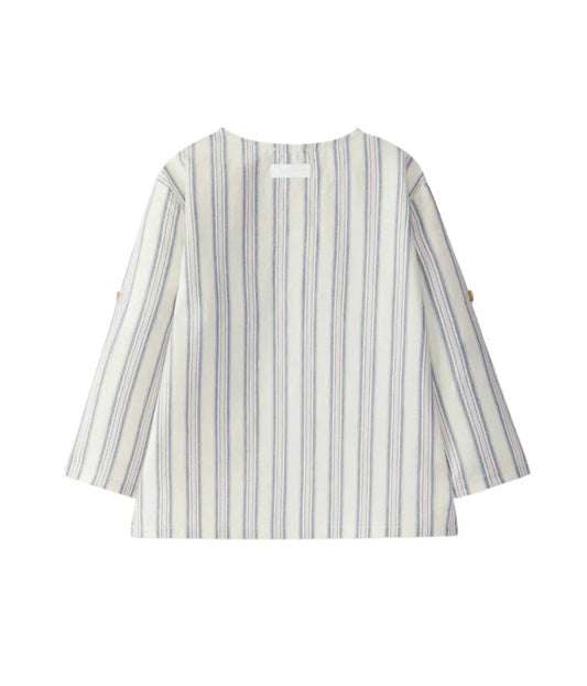 Laranjinha - Boy's Mandarin Collar Striped Shirt - Rack Hunt