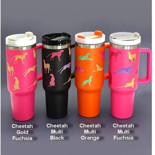 Wall to Wall - Cheetah Print 40 Oz Stainless Steel Insulated Tumbler - Rack Hunt