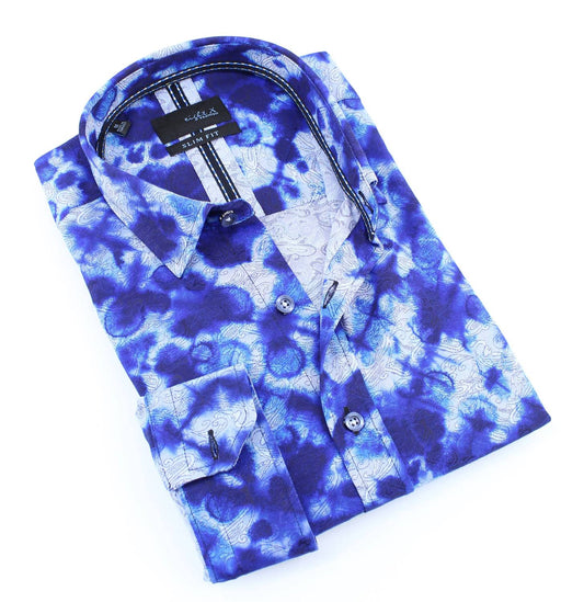 Tie Dye Jacquard Paisley Button Down Shirt