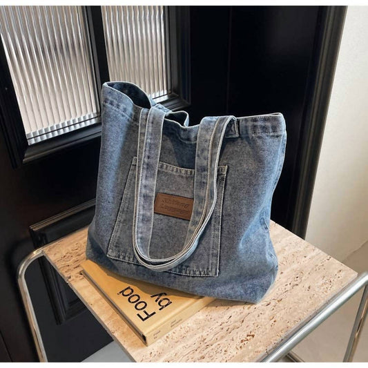 Women's Washed Denim Shoulder Bag