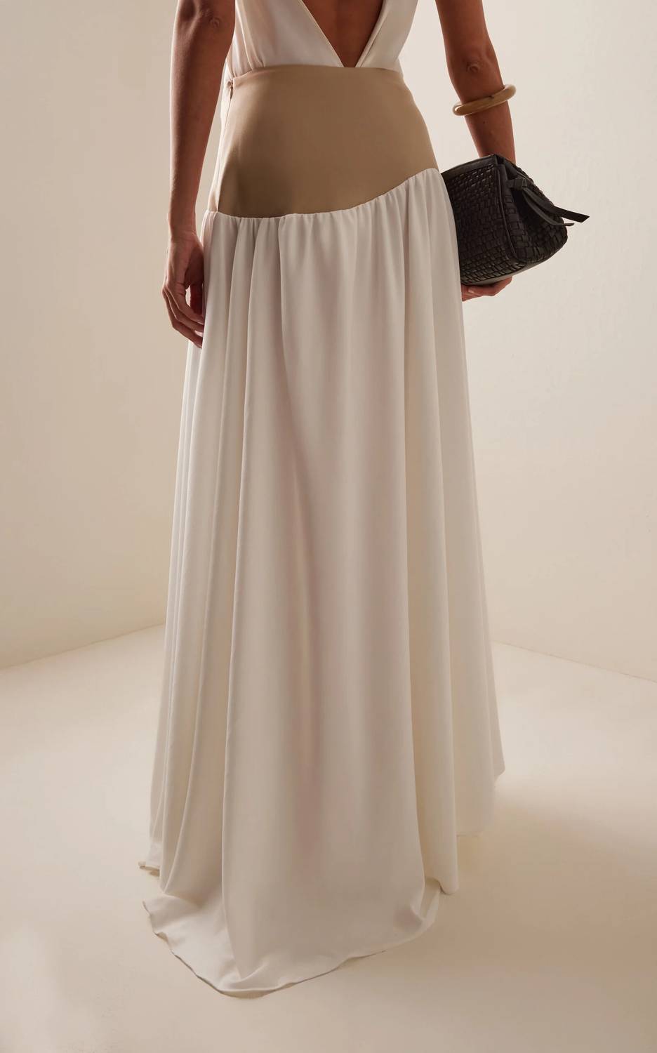 Crepe Long Wave Maxi Skirt