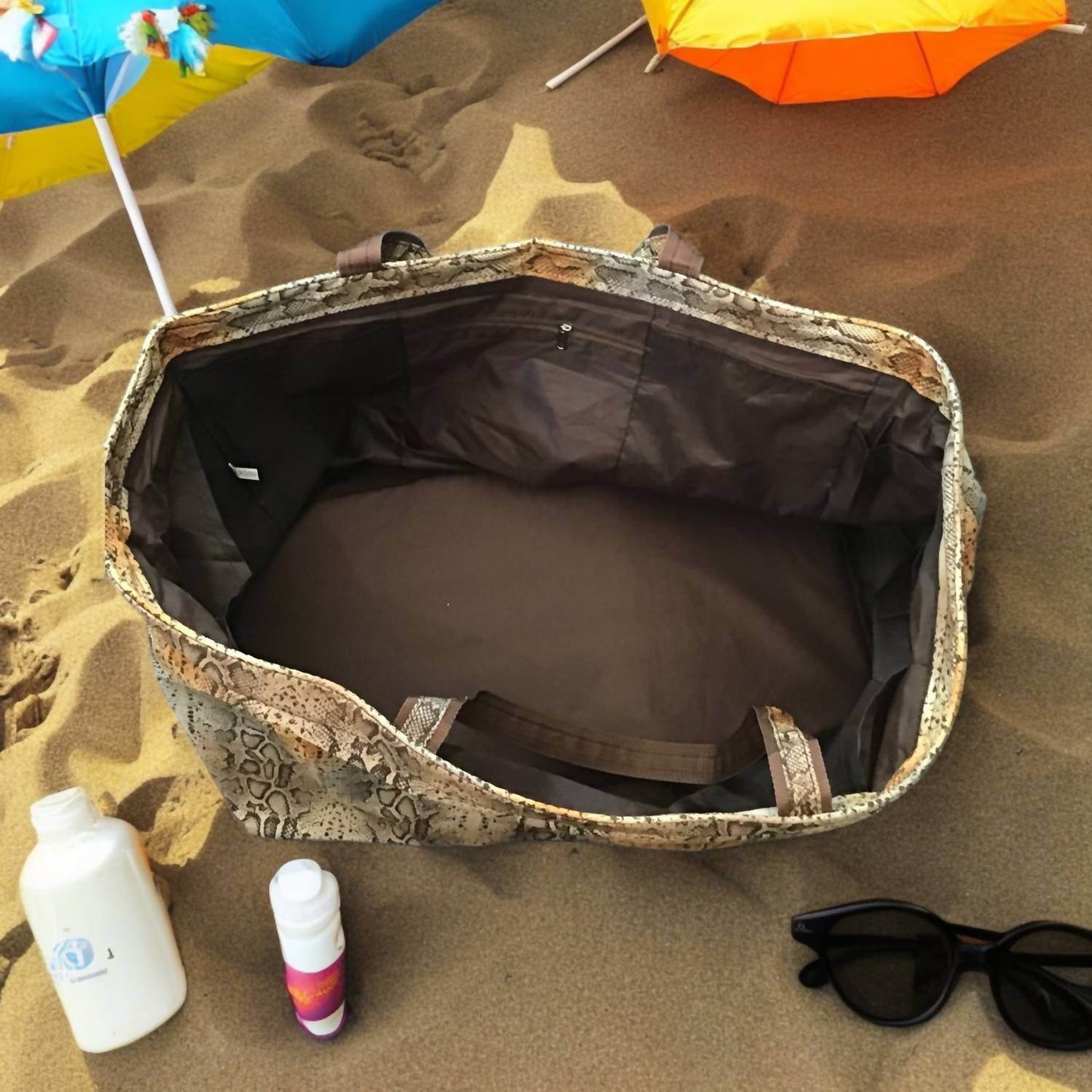 C & K Import Designs - Large Snake Print Tote Bag - Rack Hunt -