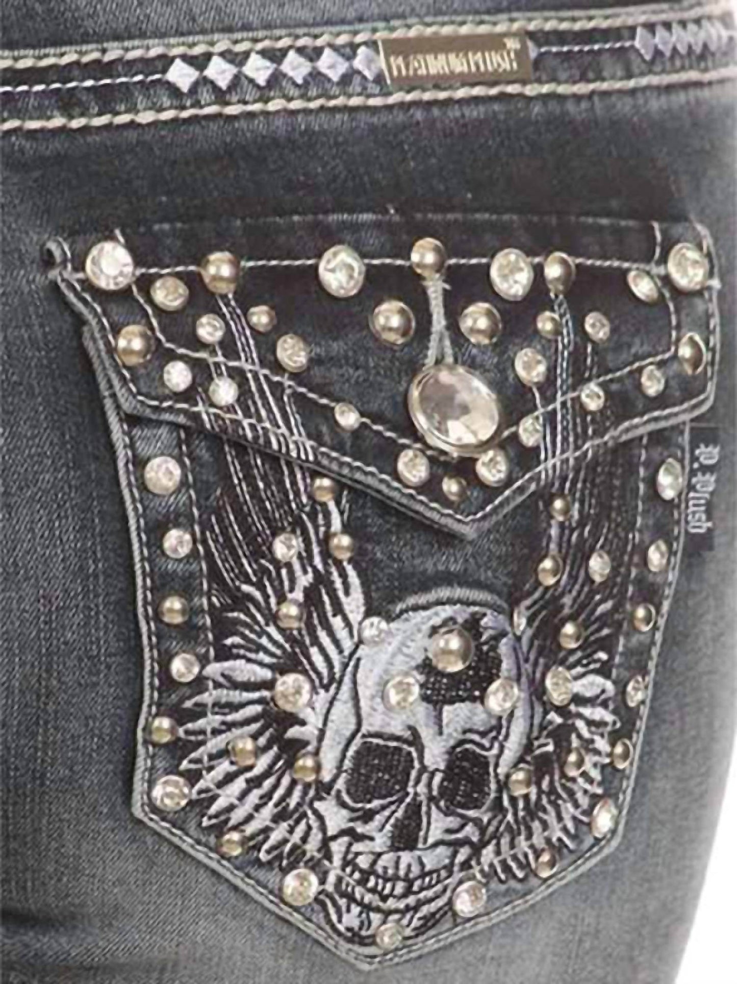 Bus Stop - Naughty Too Distressed Skull Jean - Rack Hunt