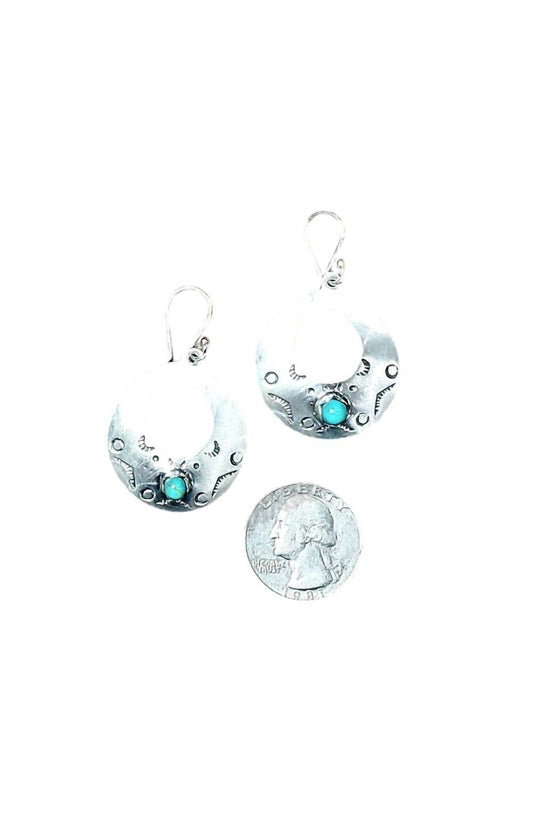 BOHO SOL - Women's Stamped Hoops Earrings - Rack Hunt -