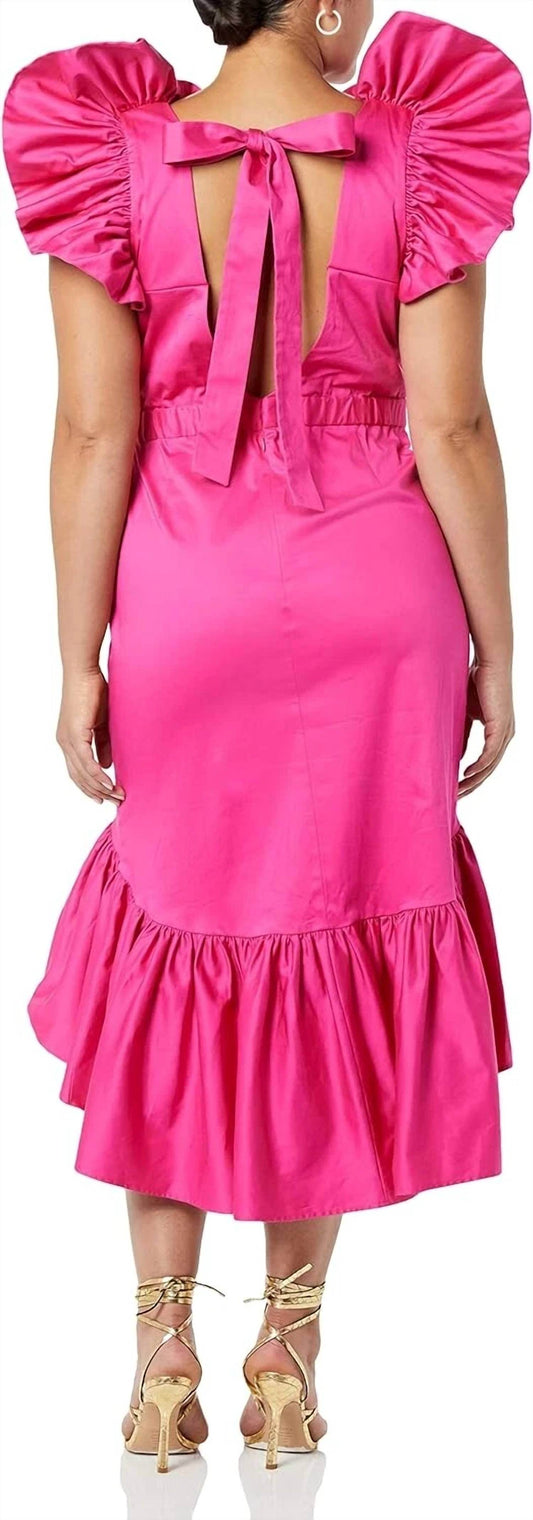 Making the Cut - Ruffle Flounce Midi Dress - Rack Hunt -